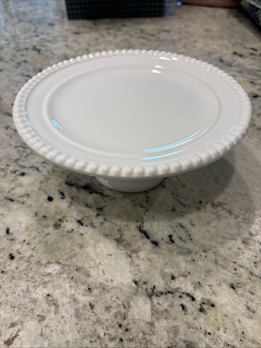Ceriart Portuguese White Ceramic Pedestal Cake Stand -Elegant Home Dining Displa